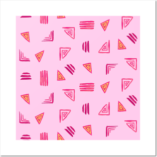 Pink Miniprint Triangles Posters and Art